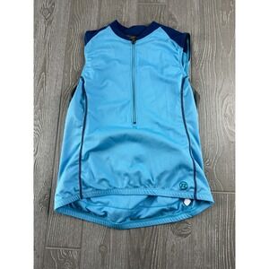 Novara Cycling Jersey Large Unisex Blue Short Sleeve 1/2 Zip Stretch Pullover